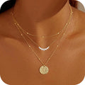 Layered Gold/Silver Plated Necklaces Stackable Stack 14K Real Gold Plated Silver Chain Layering Pendant Necklaces Fashionable Trendy Accessories for Graduation Wedding Jewelry Gifts