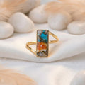 Natural Turquoise Ring, 14K Gold Ring, 925 Sterling Silver Ring, December Birthstone Ring, Turquoise Jewelry, Valentines Day Gift