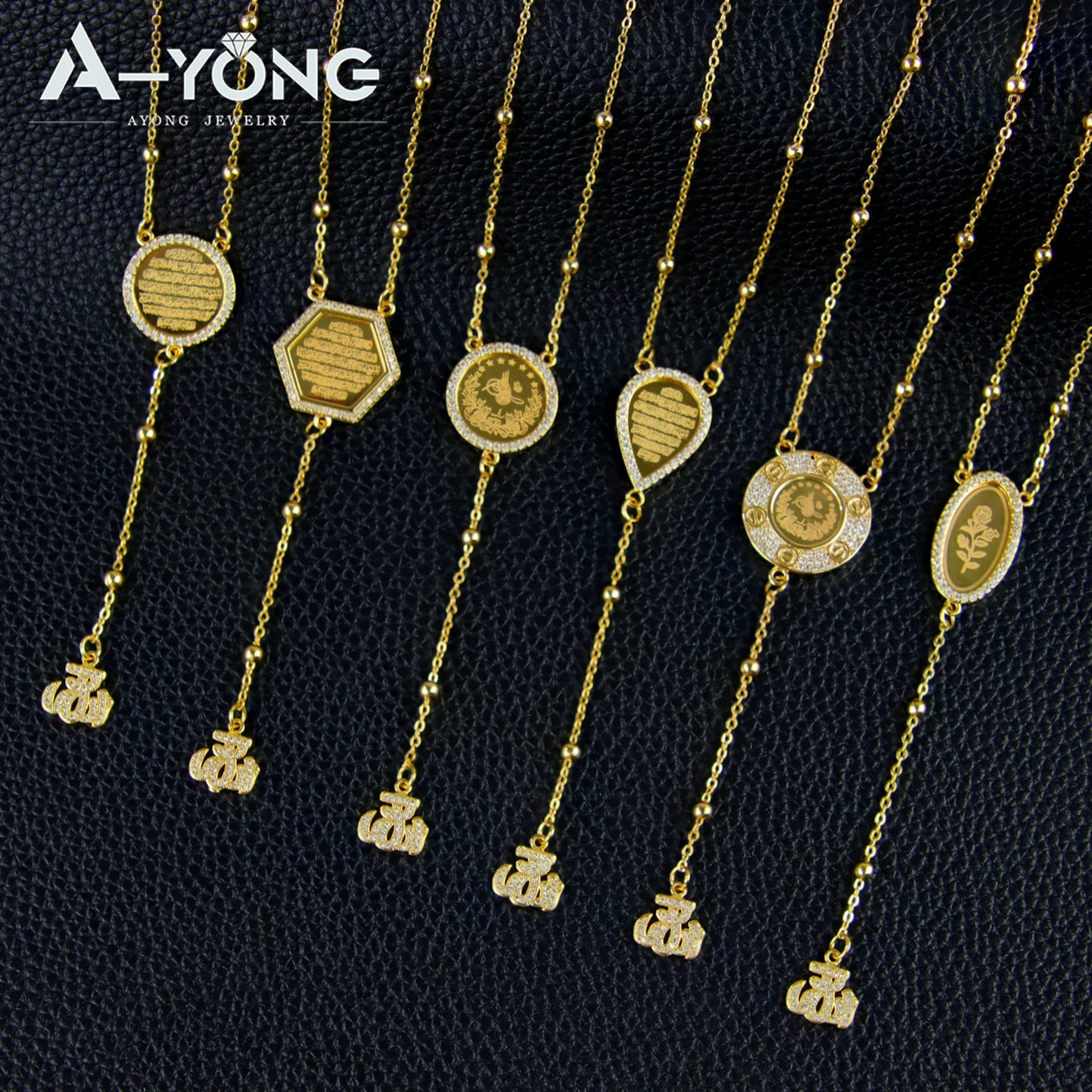 Saudi Islamic Gold Color Long Necklace 21K Gold Plated Tukrish Zirconia Coins Pendant Chains Dubai Women Fashion Party Jewelry