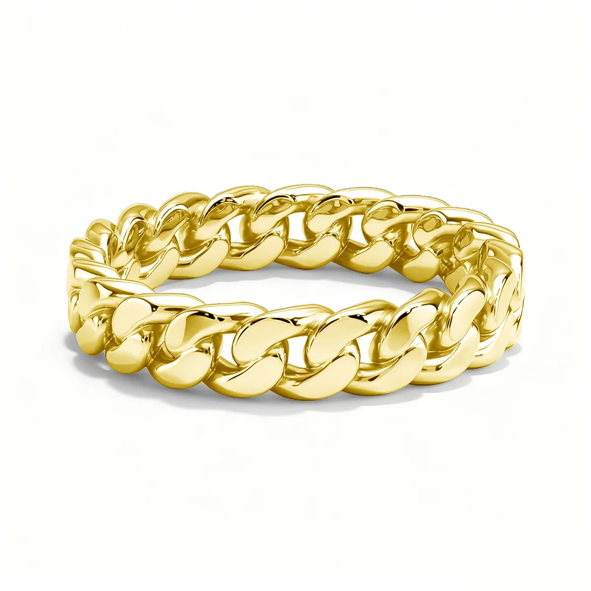 14K Gold Filled Chunky Chain Ring Retro Woven Link Statement Ring for Women Men Unisex Hypoallergenic Fashion Wedding Jewelry