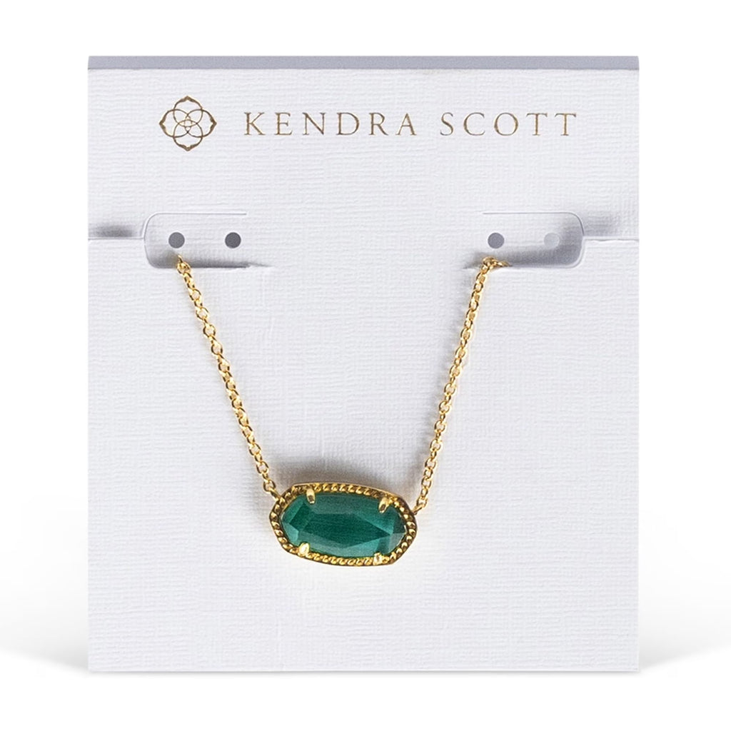 Elisa Emerald Cat'S Eye Pendant Necklace