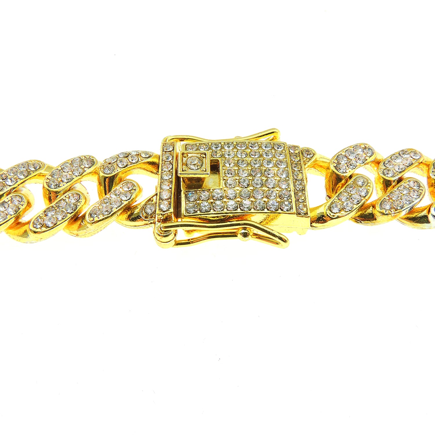 Gold Cuban Link Chain Necklace Iced Out Hip Hop Men Women