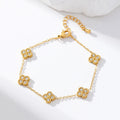 316L Stainless Steel Flower Clover Zircon Bracelet for Women Girl 2025 Newtrendy Wrist Chain Waterproof Jewelry Gift