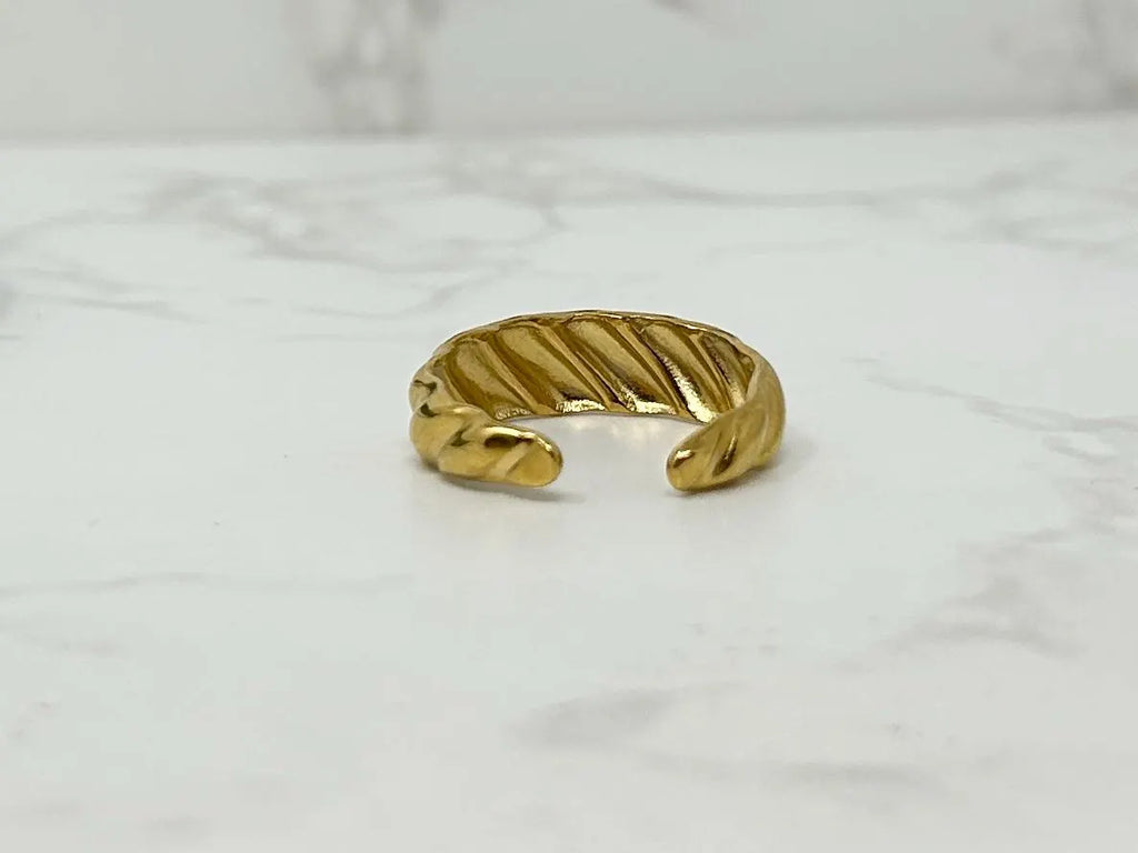 Tarnish Free Gold Ring, Waterproof Gold Ring, Croissant Ring, Dome Ring, Thumb Ring, Adjustable Ring, Stacking Rings, Minimalist Ring