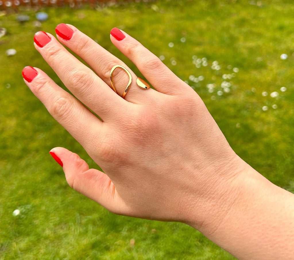 Waterproof Gold Ring, Statement Ring Band, Chunky Gold Ring, Non Tarnish