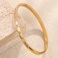 Personality 18K Gold Plated Stainless Steel Cubic Zircon Bracelet for Women Waterproof Fashion Jewelry Gift