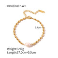 Uworld Elegant Natural Pearl 18K PVD Gold Plated Chain Bracelet 361L Stainless Steel Waterproof Jewelry Women Gift Bijoux Femme