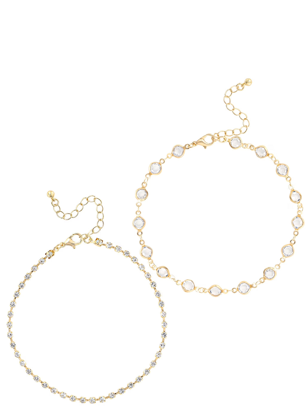 Gold Tone Anklet Set, Set of 3
