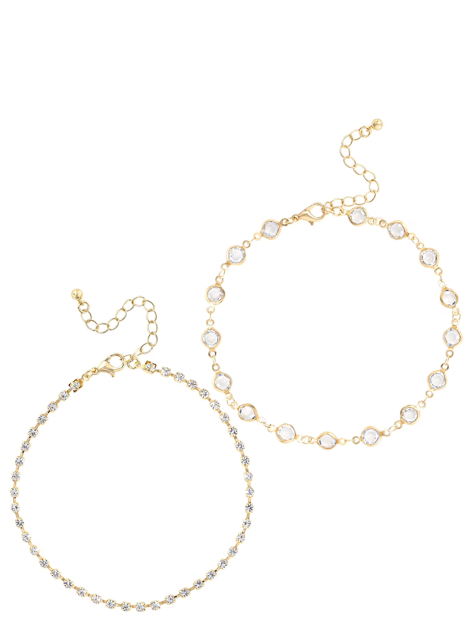 Gold Tone Anklet Set, Set of 3
