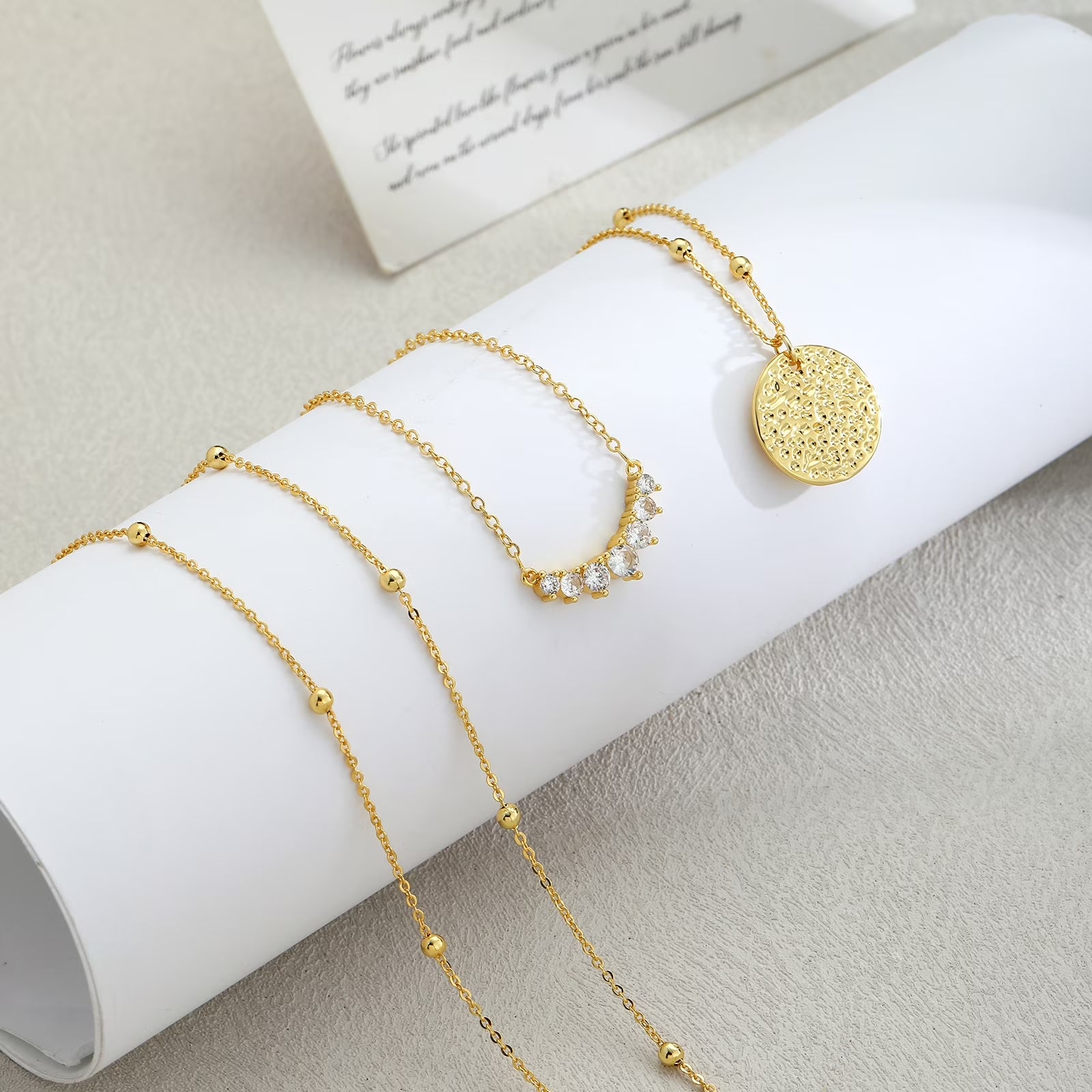 Layered Gold/Silver Plated Necklaces Stackable Stack 14K Real Gold Plated Silver Chain Layering Pendant Necklaces Fashionable Trendy Accessories for Graduation Wedding Jewelry Gifts
