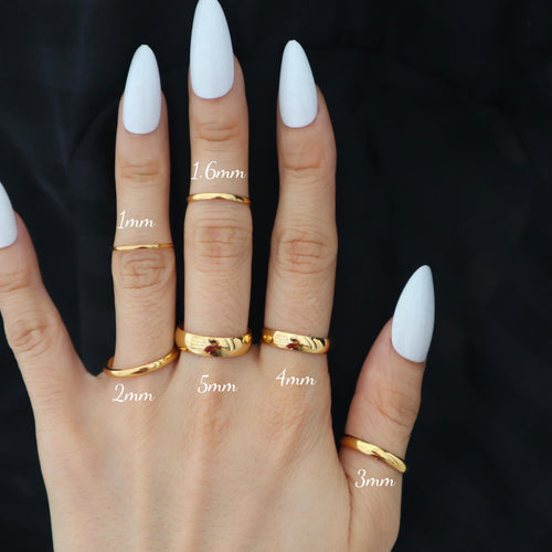 Waterproof- Gold Stainless Steel Band Rings, Stackable Rings, Dainty Gold Rings, Super Thin Gold Ring, Delicate Ring, Gift for Her