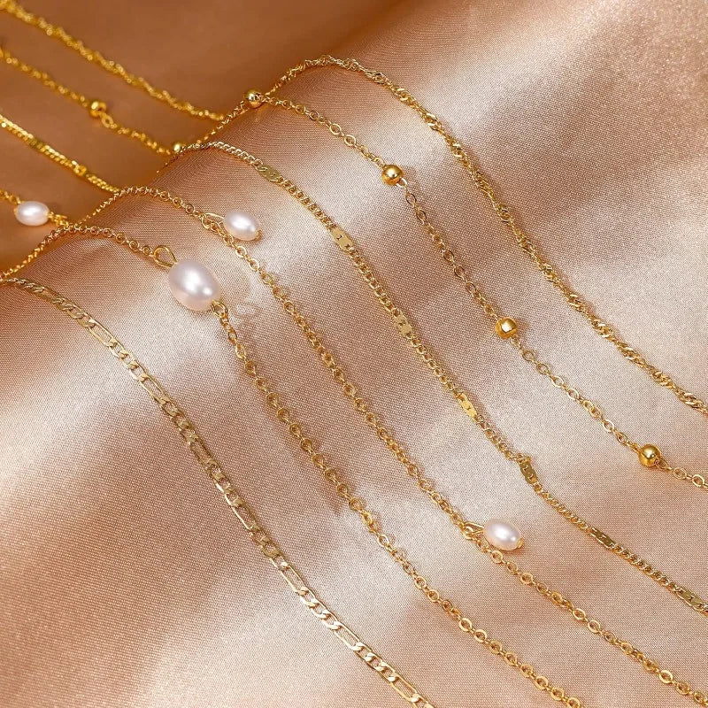 2Pcs 18K Gold Plated Waist Chains for Women Layered Belly Chains Pearl Beaded Chains for Waist Sexy Bikini Summer Beach Jewelry
