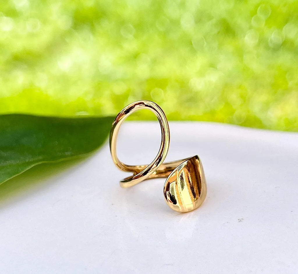 Waterproof Gold Ring, Statement Ring Band, Chunky Gold Ring, Non Tarnish