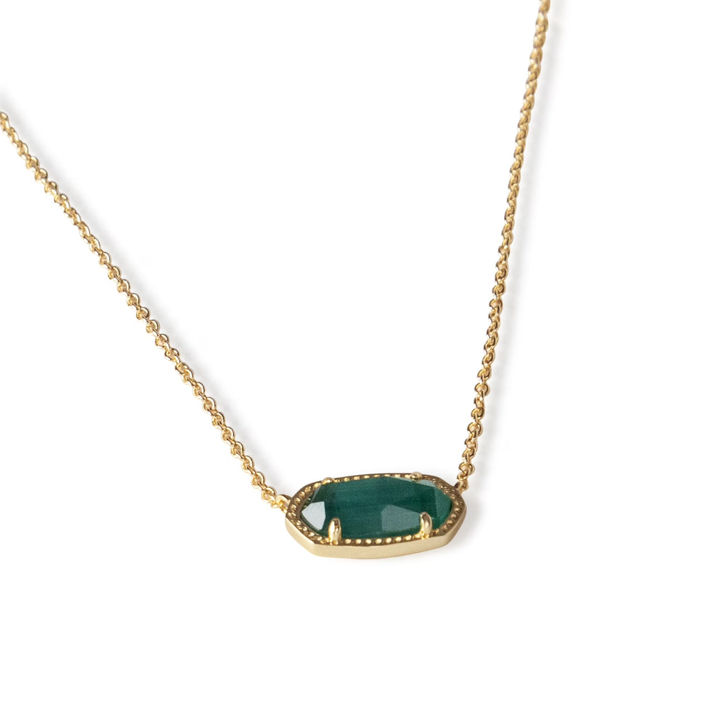 Elisa Emerald Cat'S Eye Pendant Necklace
