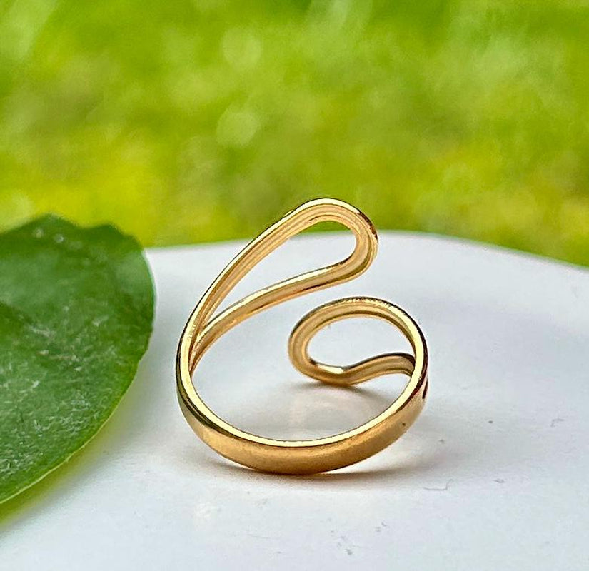 Waterproof Gold Ring, Minimalist Ring Band, Gold Stacking Ring, Non Tarnish, Bypass Ring