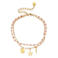 New Boho Handmade Color Evil Eye Hamsa Hand Charms Stainless Steel Bracelet Luxury Natural Stone Jewelry Accessories