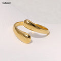 Stainless Steel Geometric Fashion Ring Gold Plated Waterproof Fashion Jewelry Unisex 2023 NEW