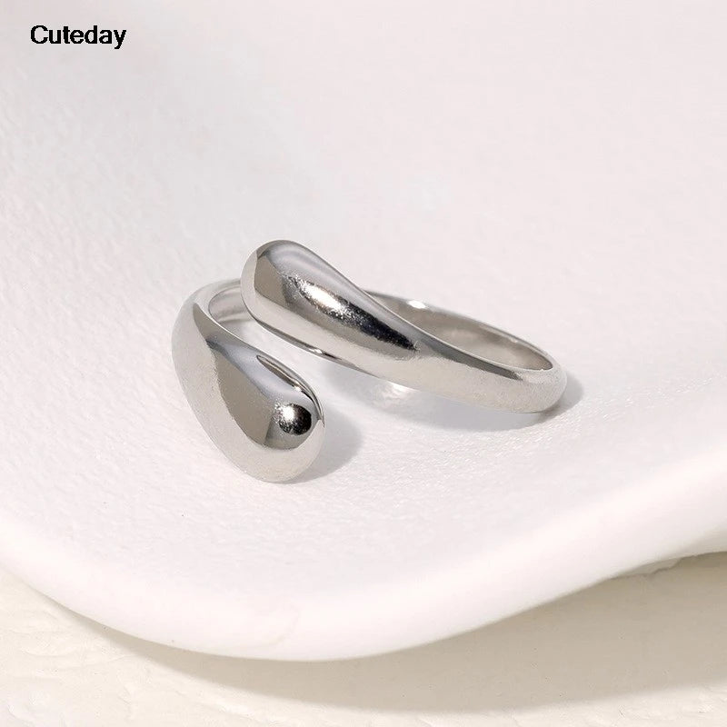 Stainless Steel Geometric Fashion Ring Gold Plated Waterproof Fashion Jewelry Unisex 2023 NEW