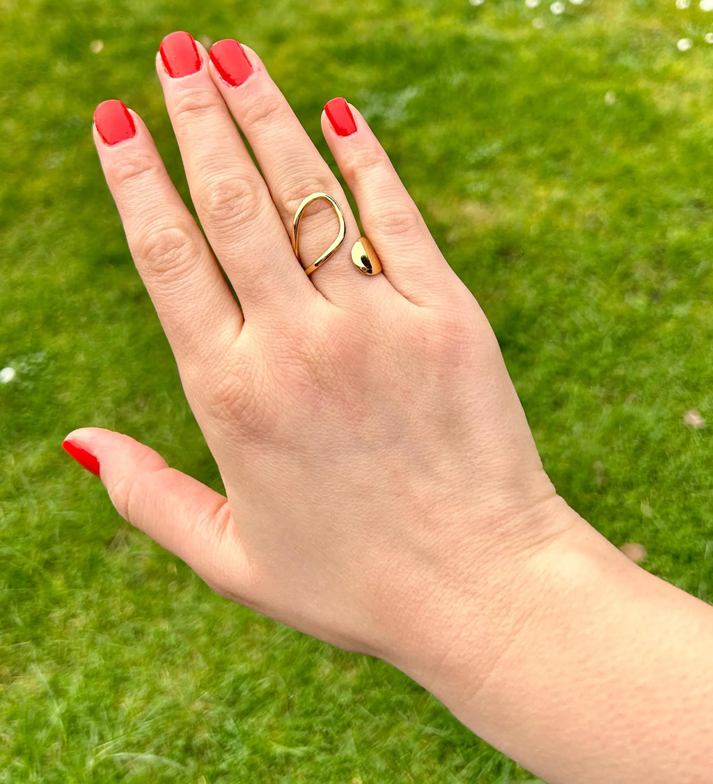 Waterproof Gold Ring, Statement Ring Band, Chunky Gold Ring, Non Tarnish