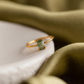 Agate Emerald Ring by Caitlyn Minimalist • Green Crystal Gemstone Ring • Vintage Art Deco Jewelry • Promise Ring • Anniversary Gift • RR086