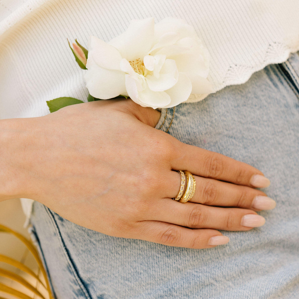 14K Gold Eternity Ring Diamond Ring for Women Wedding Band Stackable Ring Statement Rings Gold Ring Minimalist Ring Mom Gift for Her