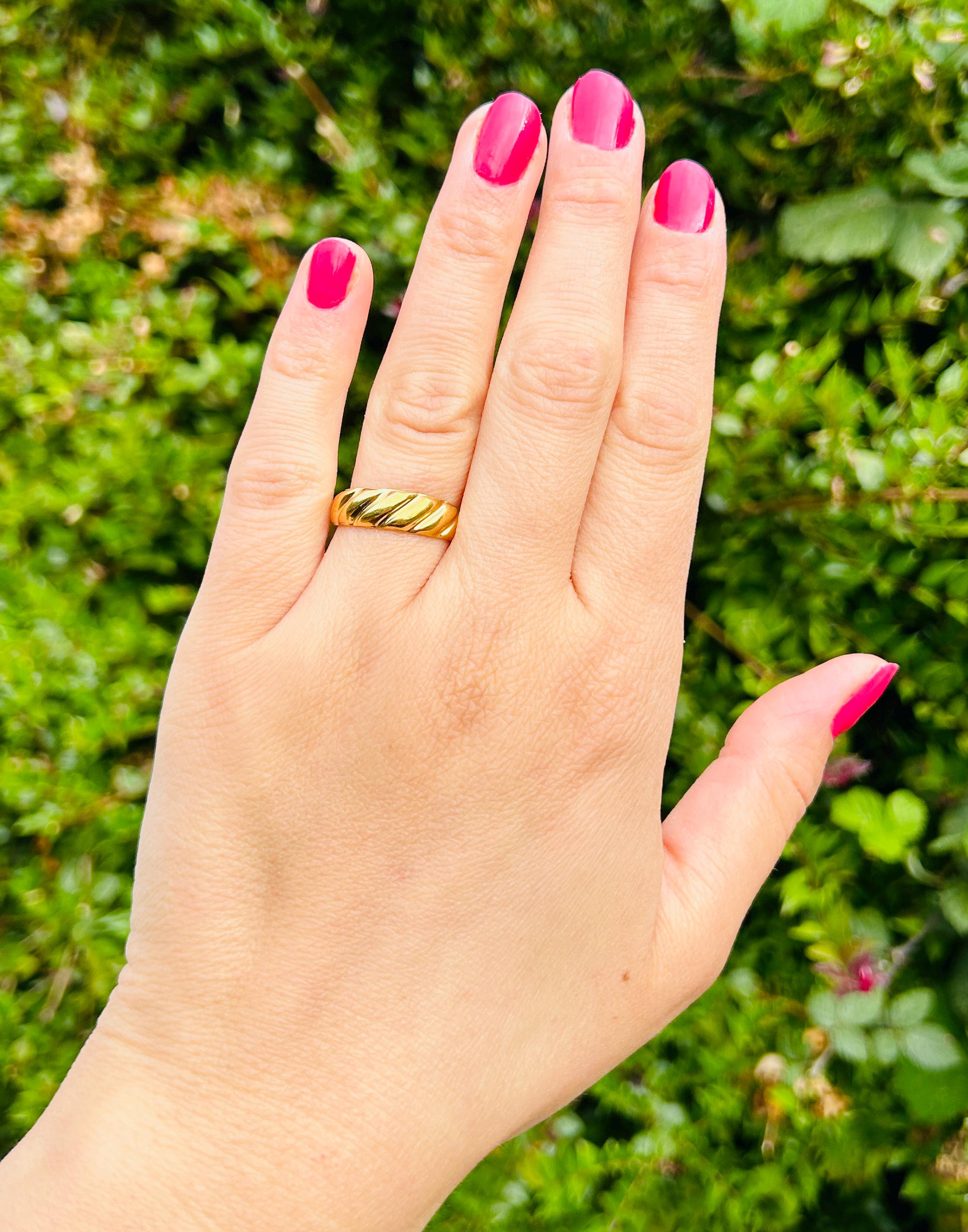 Tarnish Free Gold Ring, Waterproof Gold Ring, Croissant Ring, Dome Ring, Thumb Ring, Adjustable Ring, Stacking Rings, Minimalist Ring