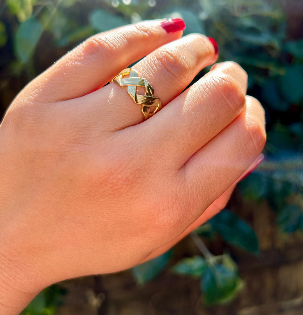Waterproof Gold Ring, Adjustable Open Ring, Gold Thumb Ring, Tarnish Free Ring, Minimalist Jewellery, Stacking Rings, Twisted Rope Ring