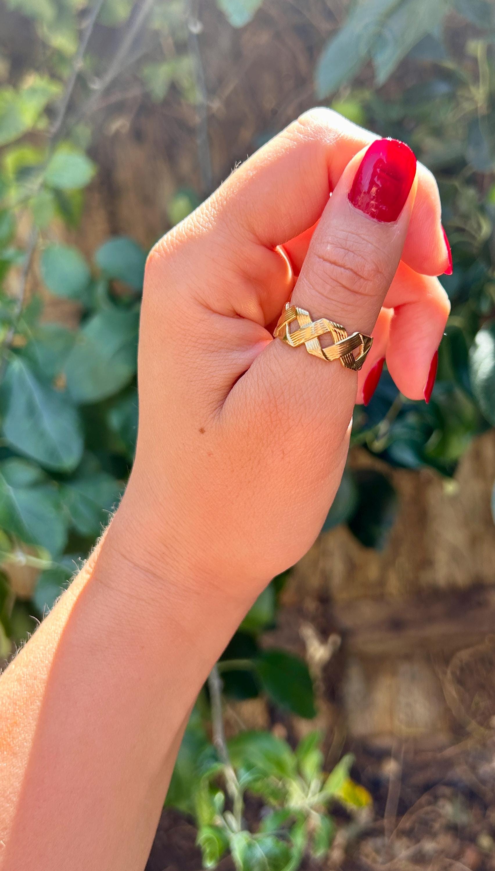 Waterproof Gold Ring, Adjustable Open Ring, Gold Thumb Ring, Tarnish Free Ring, Minimalist Jewellery, Stacking Rings, Twisted Rope Ring
